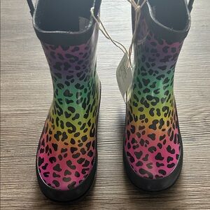 Colorful Leopard Print Rain Boots